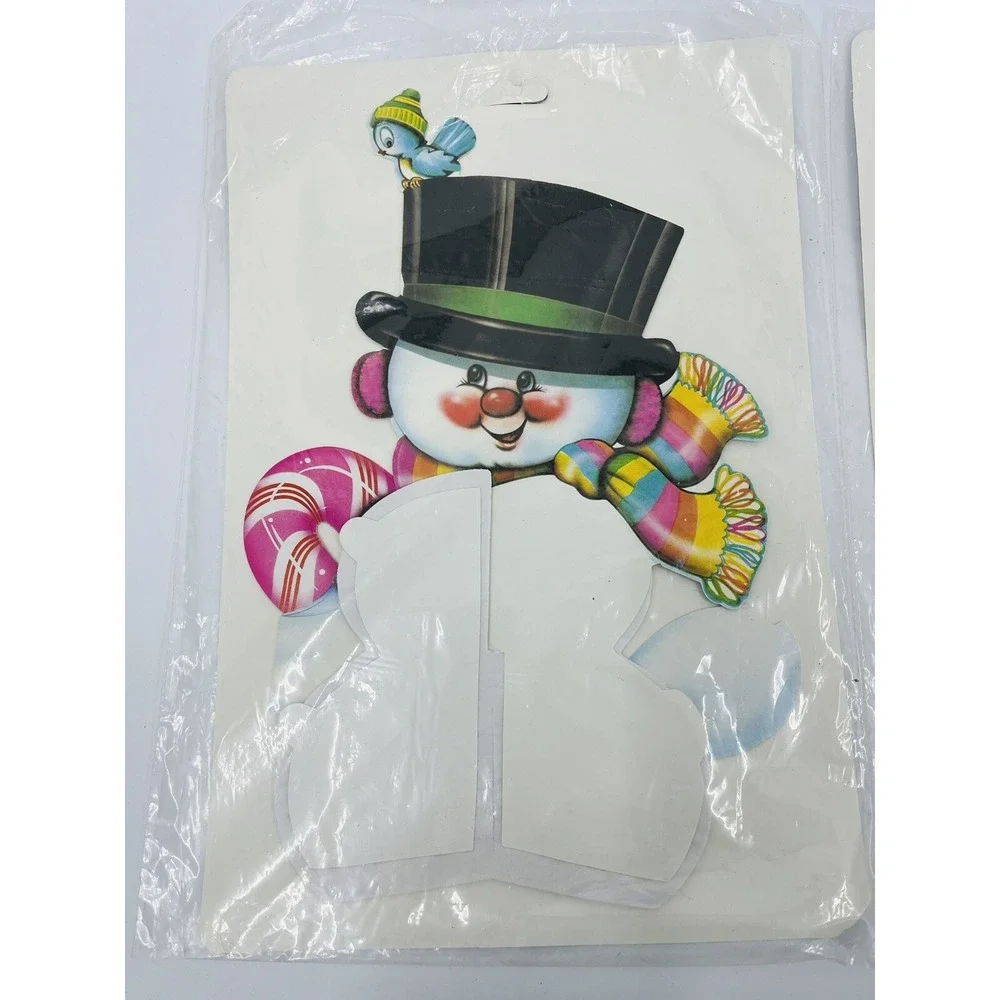 Pair of Vintage NOS Beistle Snowman Honeycomb Art Tissue Centerpieces Decoration